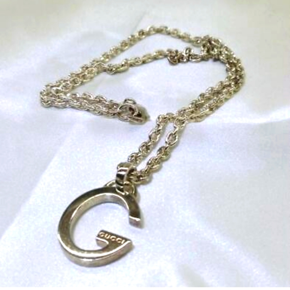 -SALE ☀️🔆💥 GUCCI LUXURY NECKLACE ✨️ 16 inch Sterling Silver - Picture 1 of 5